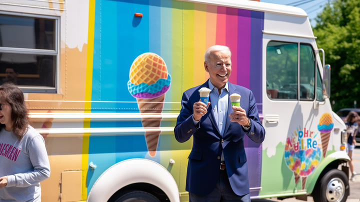 Joe Biden Unveils Plan to Replace All Gas Cars with Ice Cream Trucks